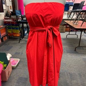 Athleta Vibrant Red Strapless Dress